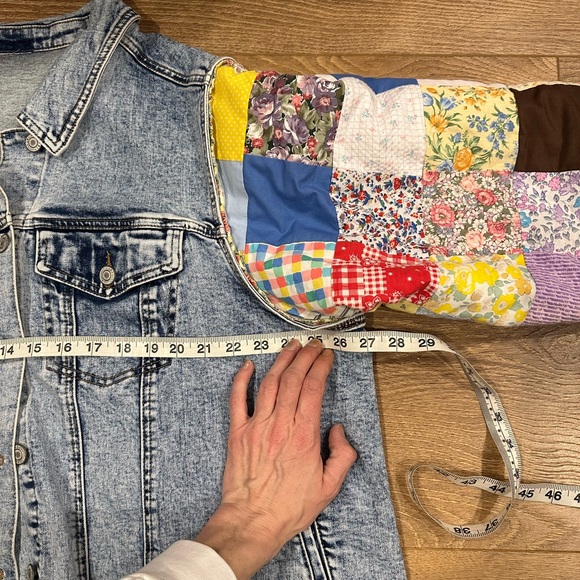 Patchwork Sleeve Denim Jacket - Picture 6 of 12